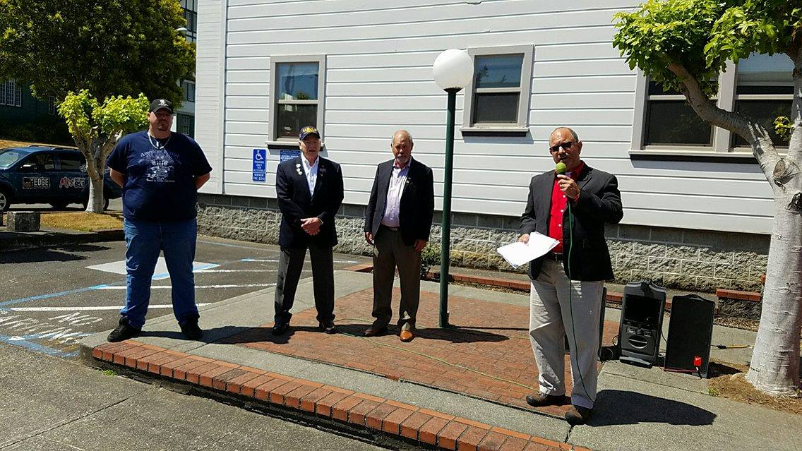 Veterans standing together during a Humboldt Heroes recognition ceremony in Eureka